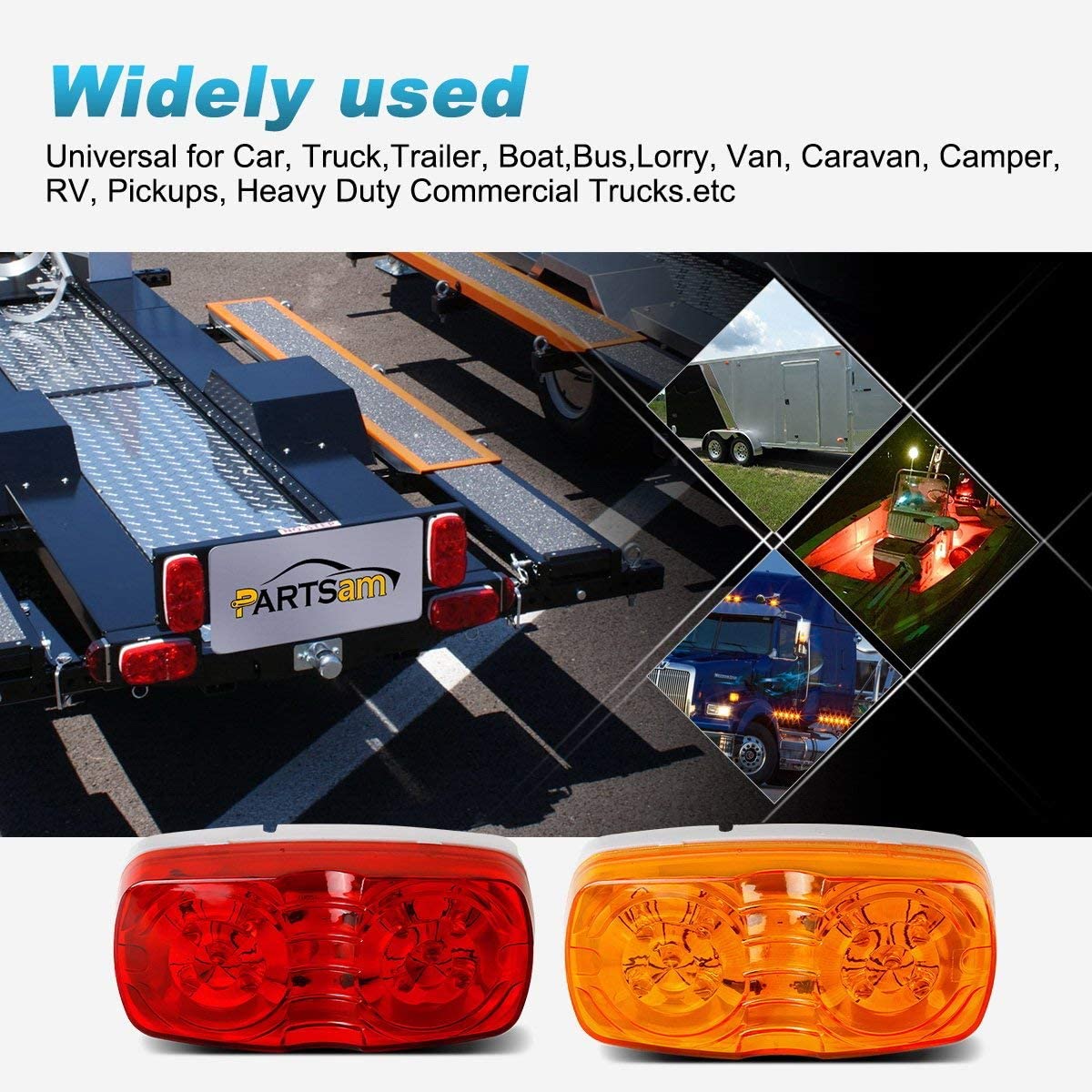 Led Marker Light,Double Bullseye led marker light,Amber Led Marker Lights,Amber Led Marker Lights for Trailer,Double Bullseye LED Marker Lights for Trailer