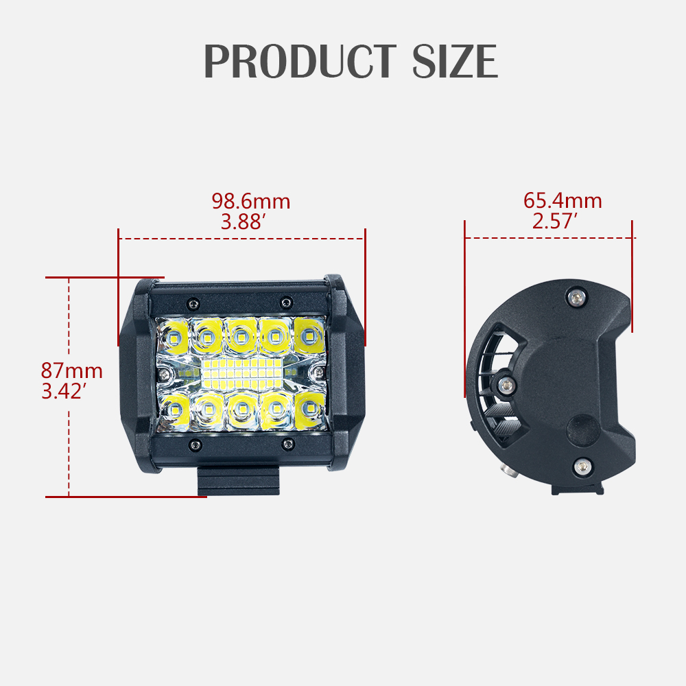 60W 4inch Spot Flood Combo LED Work Light Bar from China manufacturer