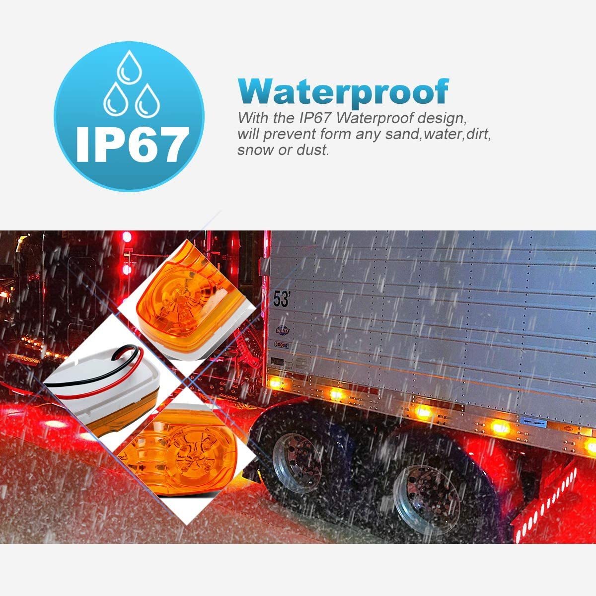 Truck marker light,Truck Clearance Marker Light,Marker Light with Chrome,Chrome Marker Light LED,led marker light with chrome Led Car Truck Light Bulbs,water proof led work light,square water proof led work light,blue color interior led car bulb,3/4 inch LED Side marker light