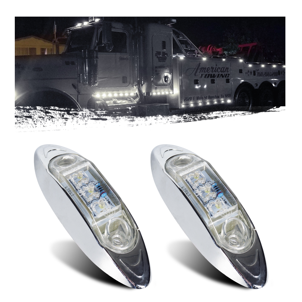 LED Truck Clearance Marker Light with Chrome