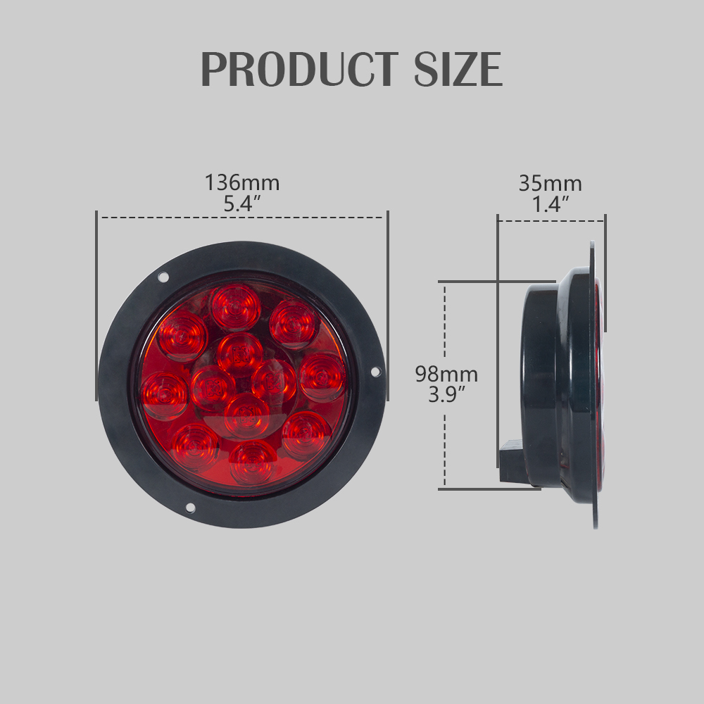 4" Inch Round Universal Led Tail Lights 
