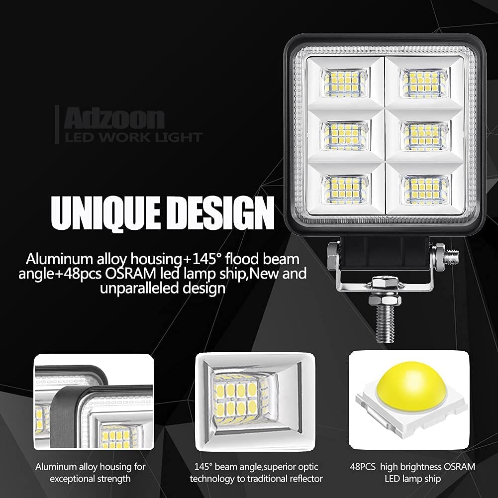 4 Inch Square LED Driving Work Lights 