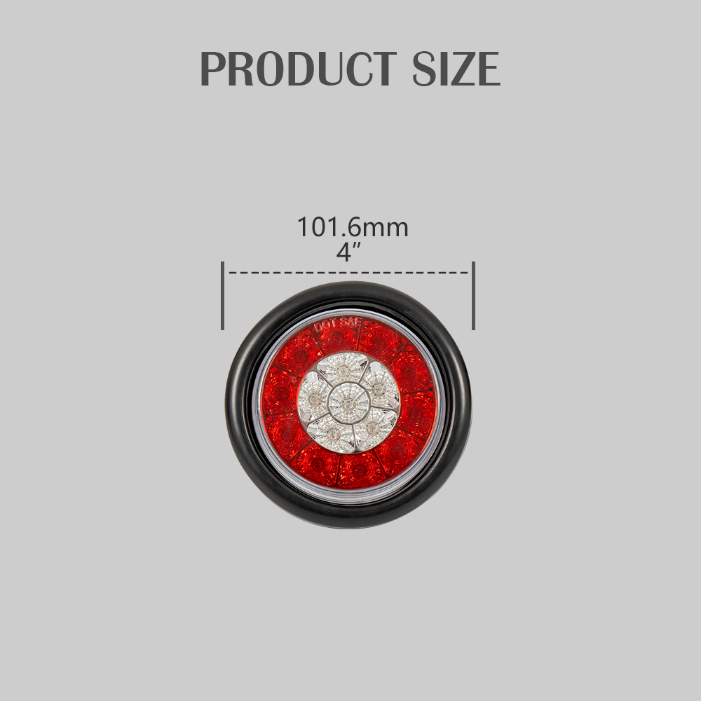 4inch Round 3 Function LED Tail Lights waterproof