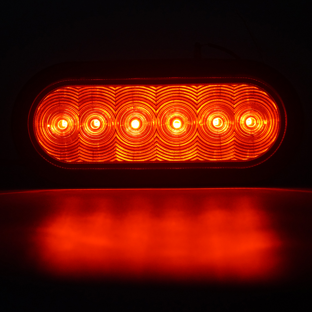 Red LED 6" Inch Oval Tail Light 