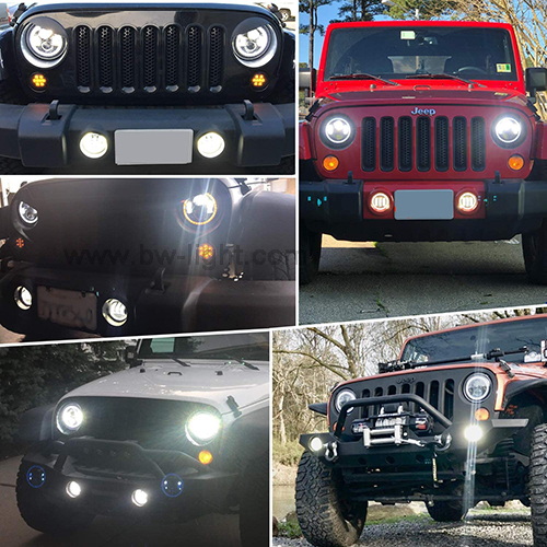 Round Headlights Ring Angel Eyes led work Lights for jeep