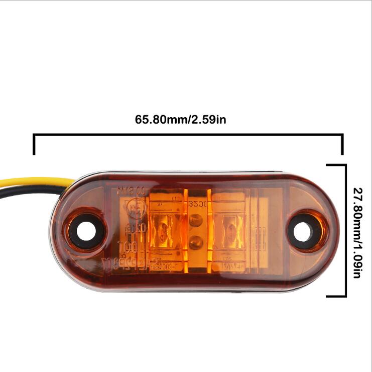 Oval 2.5" Clearance Side Marker Lamp Trailer Led Side Marker Car Lights