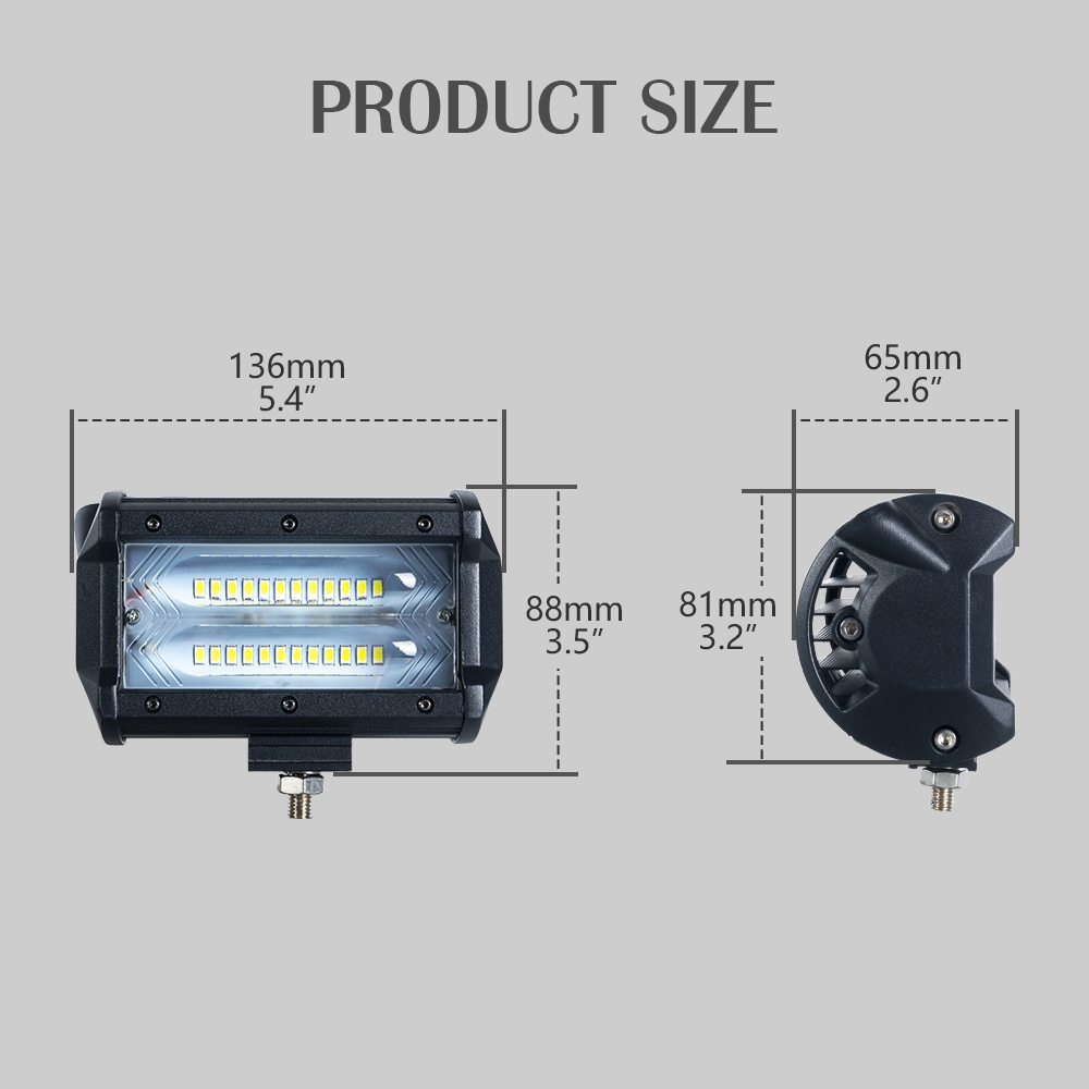 72W Led Double Row Driving Work Light 