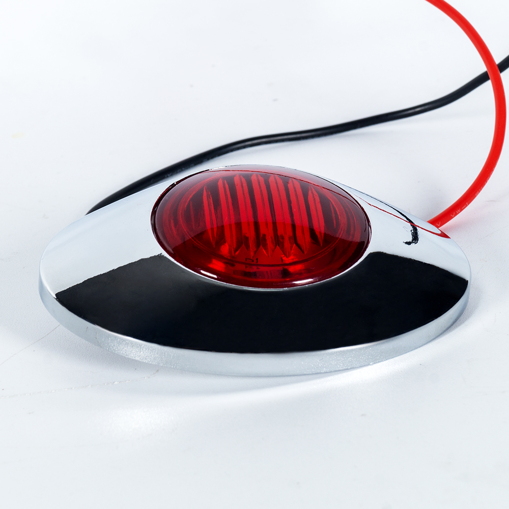 Led Oval Marker Clearance Lights with Chrome Bezel