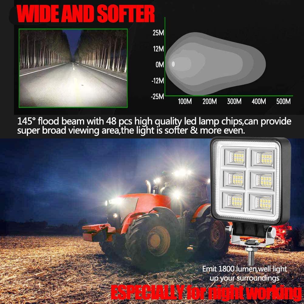 4 Inch Square LED Driving Work Lights 