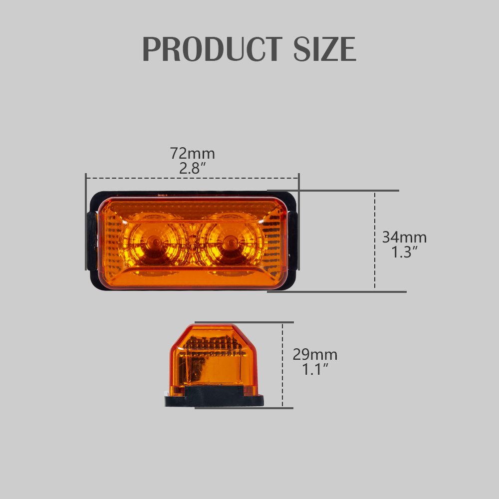 Amber Mini LED Side Marker Light for Vehicle