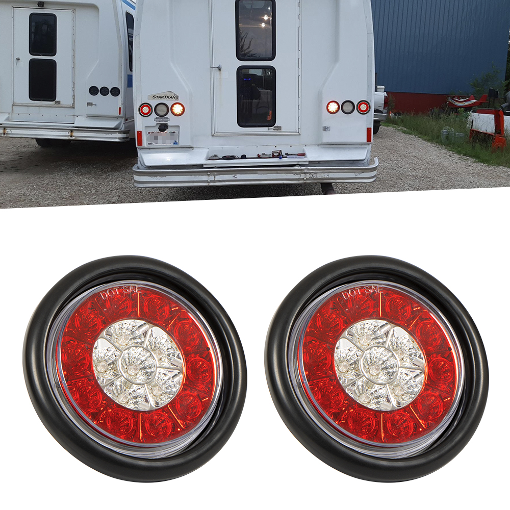 4inch Round 3 Function LED Tail Lights waterproof