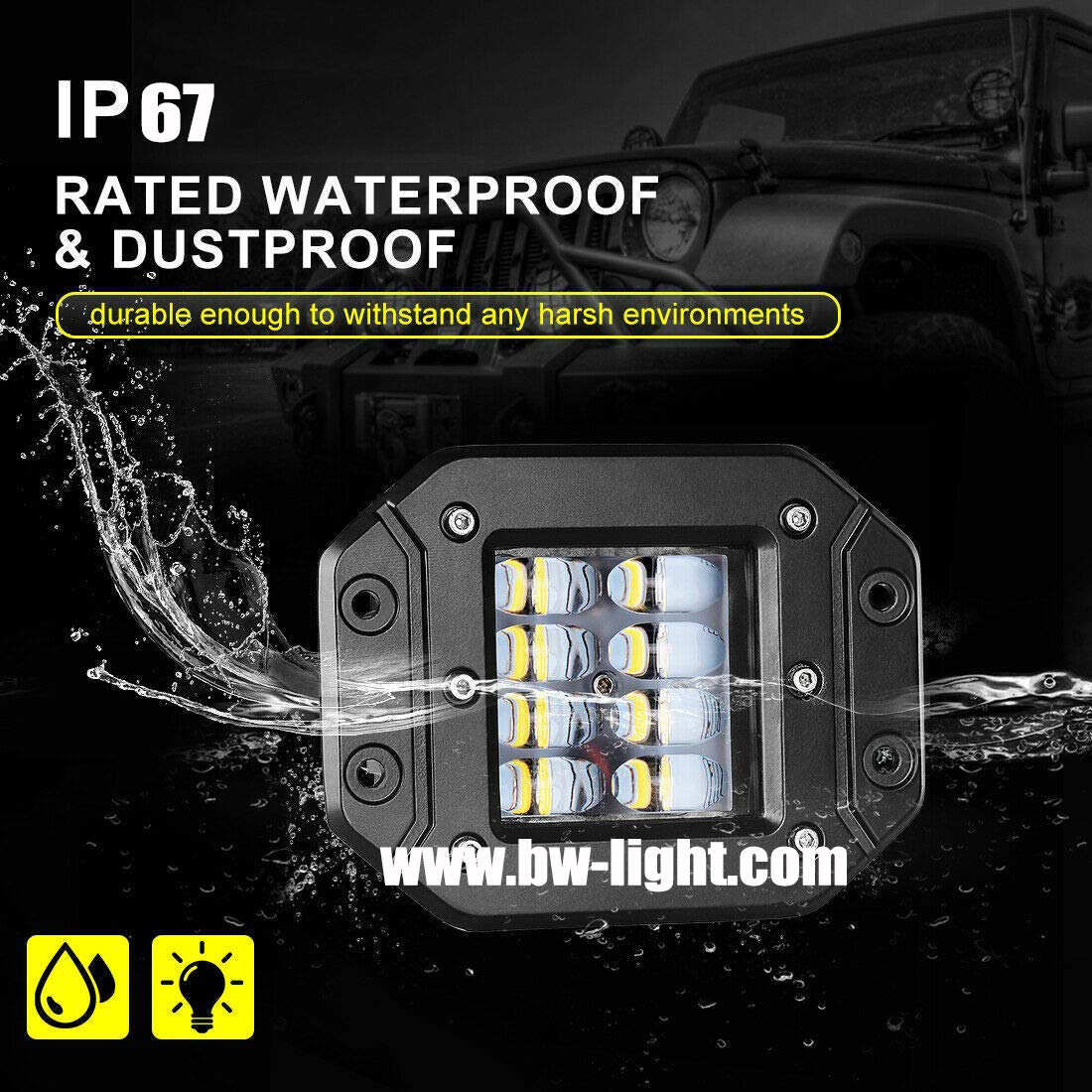 High intensity Spot led work light for Jeep