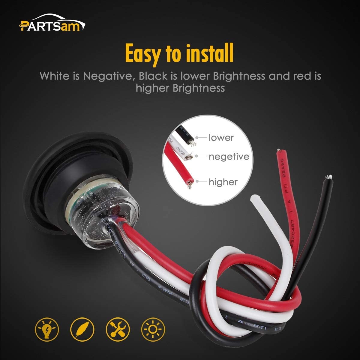 square water proof led work light,Hot-Sale LED side Light,12V LED Side marker light,LED Side marker light for truck,3/4 inch LED Side marker light