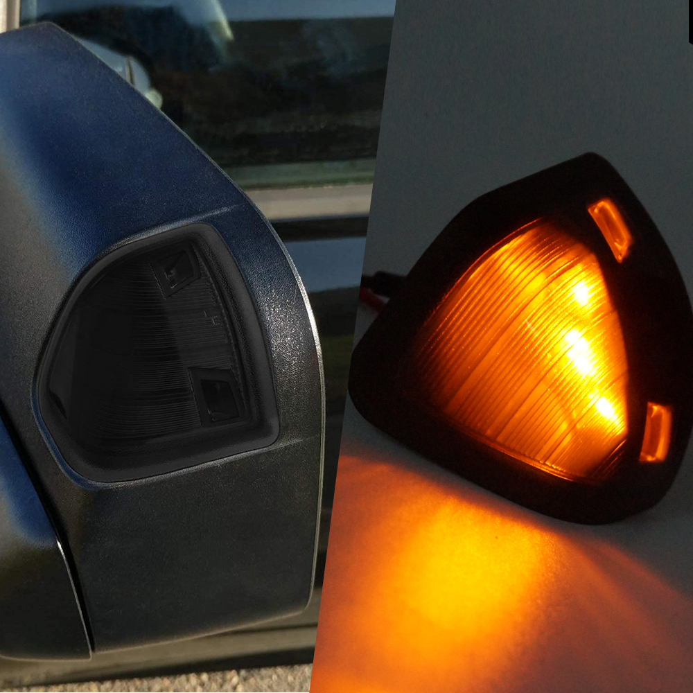 Dodge Ram Black Cover Lens LED Outside Rear View Mirror Car Lights