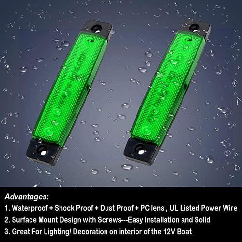 Green Indicator LED Marker Marine Boat Light