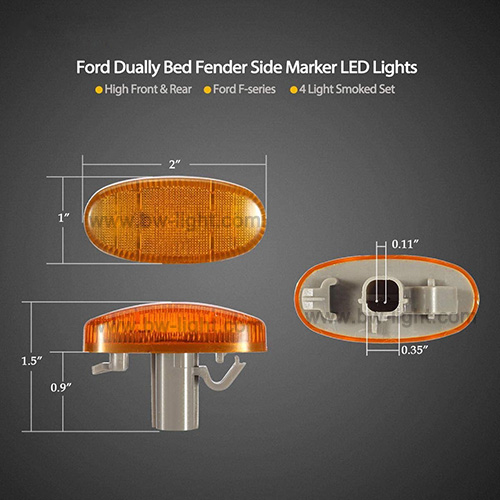 DC12 Mini Rectangular LED Side Marker Light