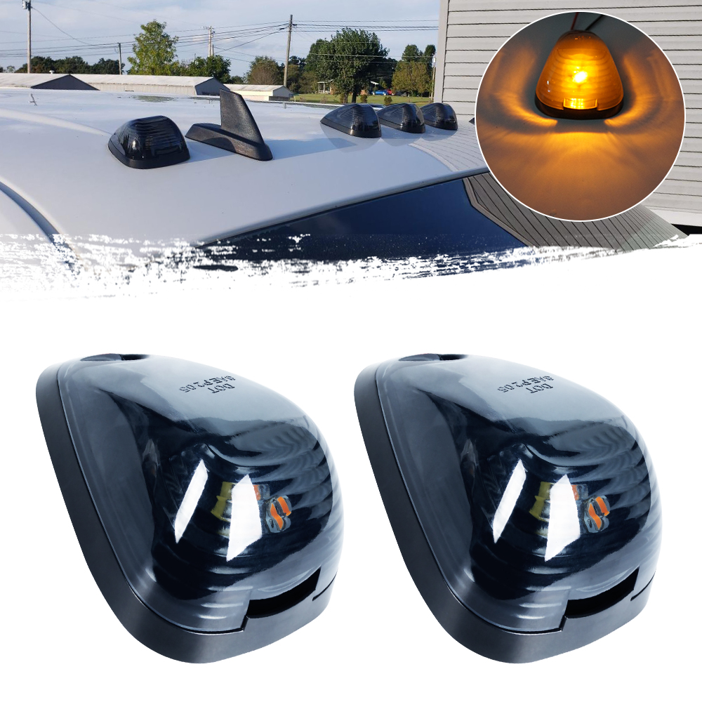Ford Led Cab Roof Light,Led Cab Roof Amber Light,LED Cab Roof Marker Lights,Super Duty Cab Top Lights,Pickup Cab Top Lights Amber LED Cab Roof Top Marker Lights with Black Smoke Lens for Ford Super Duty Pickup Trucks SUV Use for 1999-2016 Ford F-150 F-250 F-350 F-450 F-550 F-650 F-750 E-150 E-250 E-350 E-450 Super Duty Pickup Trucks.