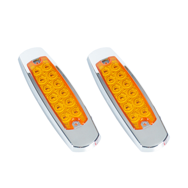 Rectangle Camper Led Marker Light With Chrome Bezel