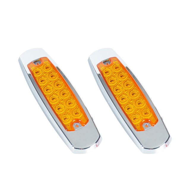 Yellow |Rectangular |Led Marker Clearance Lights with Chrome/Stainless Iron for Car