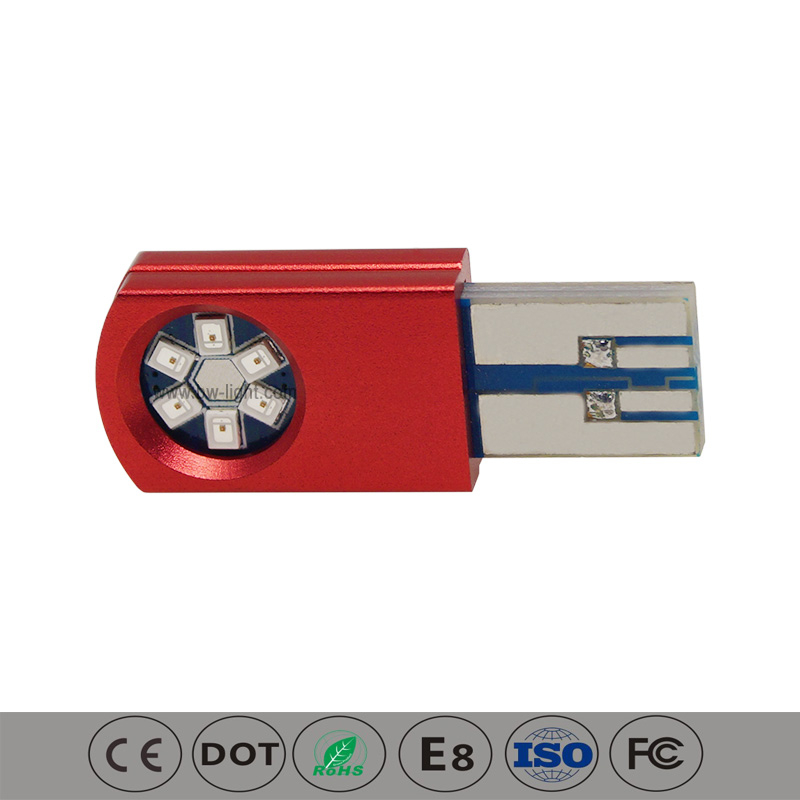 Red 12V 194 Led Car interior Bulb  