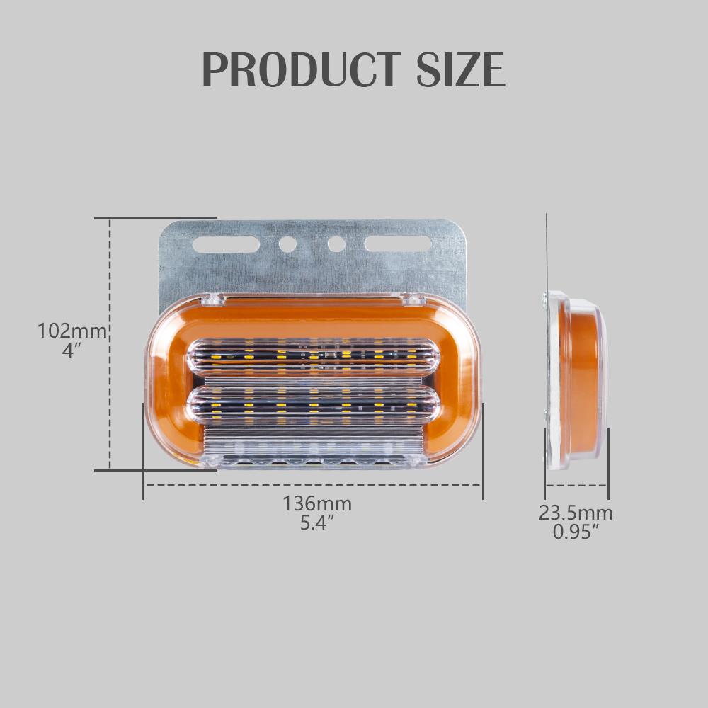 24V Amber Semi Truck Cargo Trailer Van LED Multi Function Marker Lights