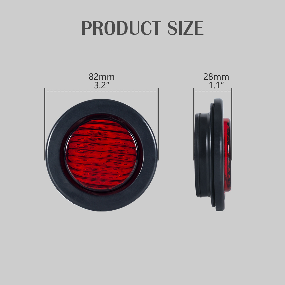 2.5“inch Red Led tail Light with Rubber
