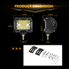 Led 4 inch Square 120W Work Light 