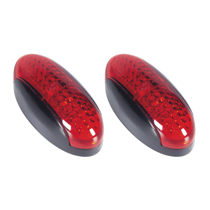 Red Oval Surface Mount Led Marker Side Light