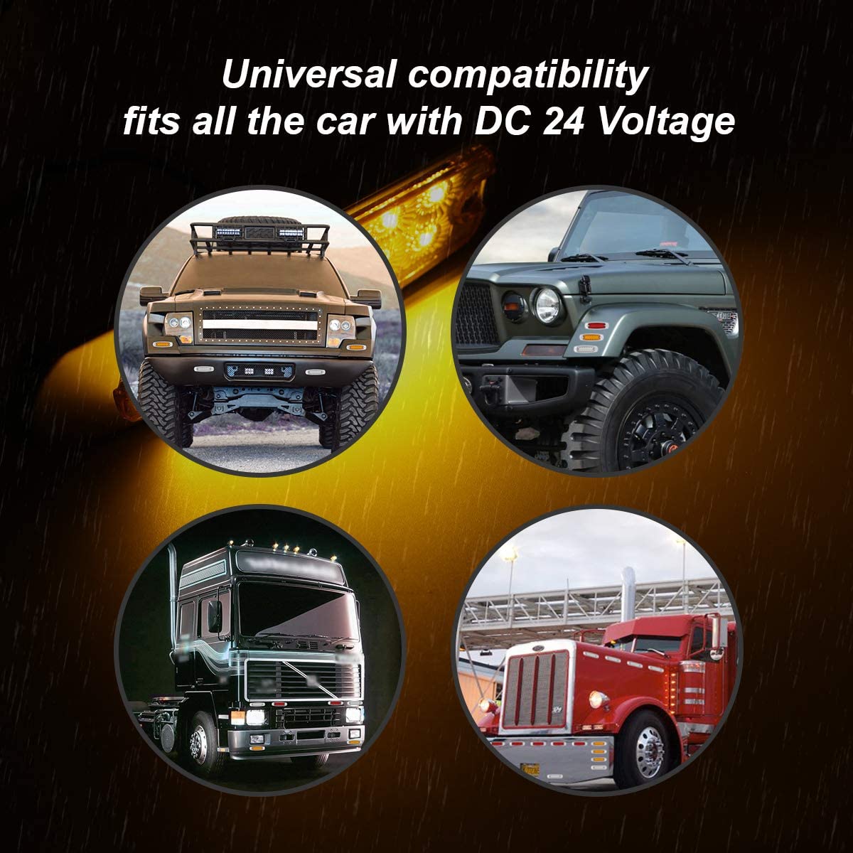 LED Side marker light for truck,12V LED Side marker light,Amber DC12V led side marker light,Amber 3/4 inch led side marker light,DC12V 3/4 inch led side marker light