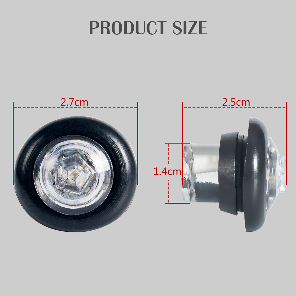 round red Led Side Marker Light for trailers
