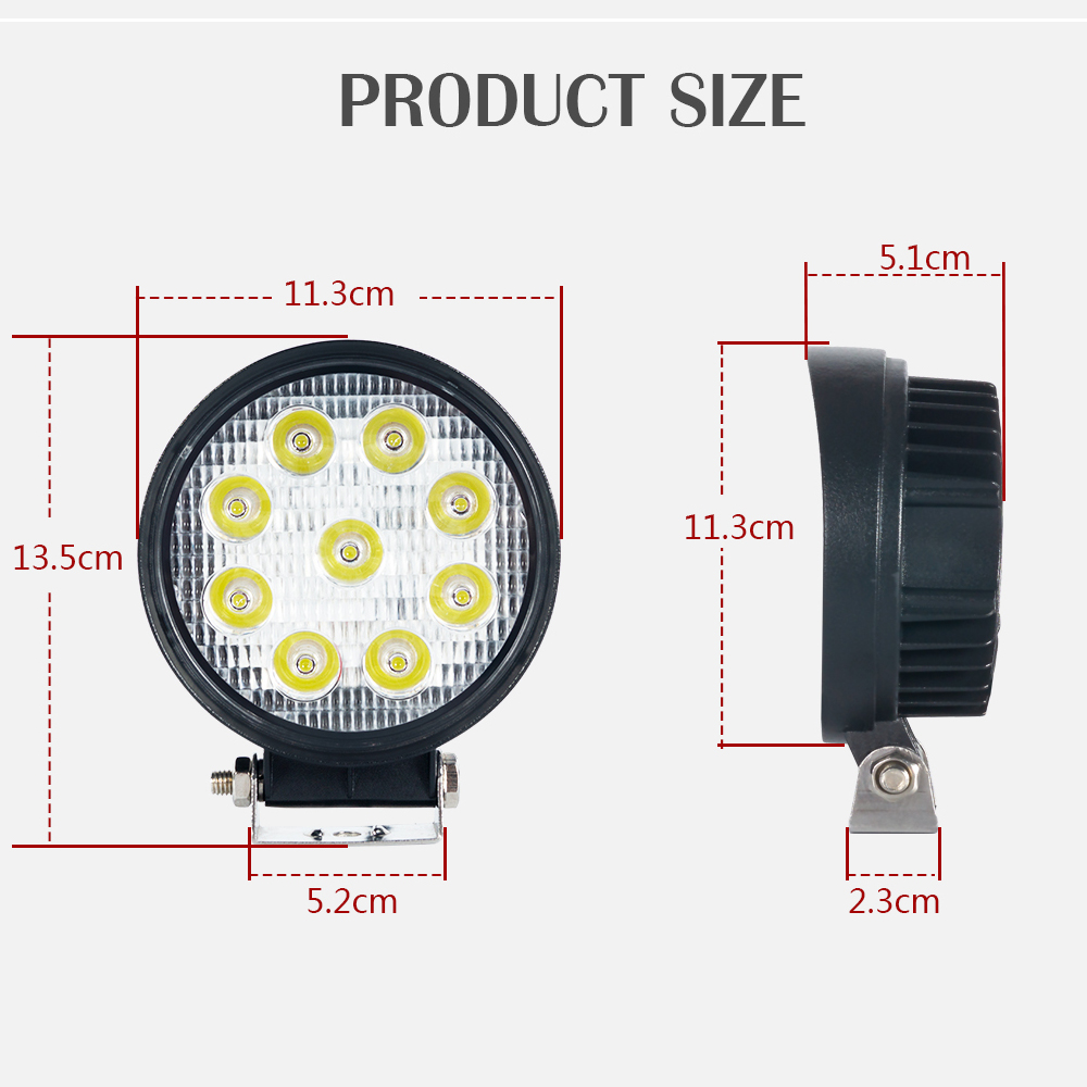 Square Led Driving Work Lights for Motorcycle 