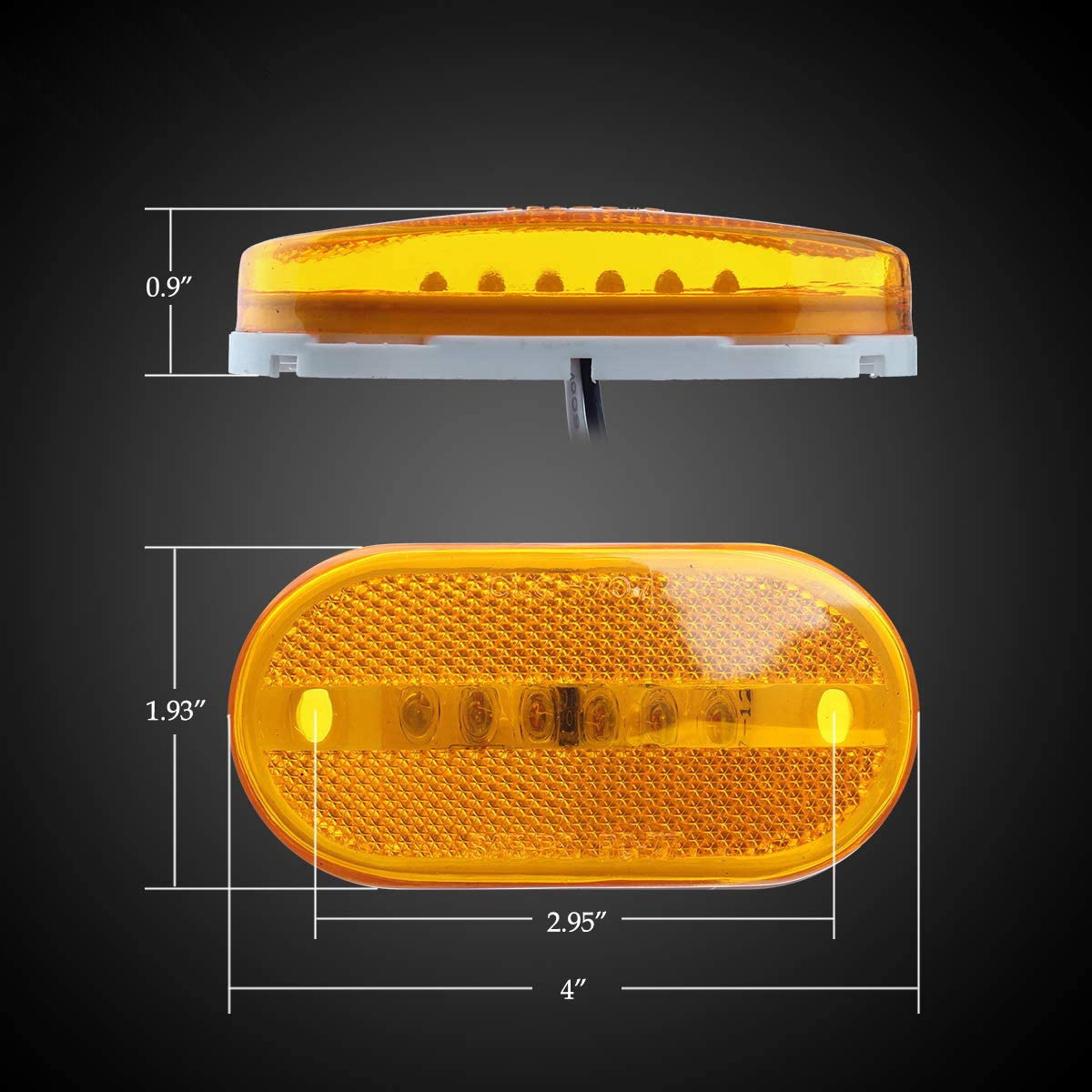 4" DC12V Brighter and Sturdy LED Car Side Marker Light Lar