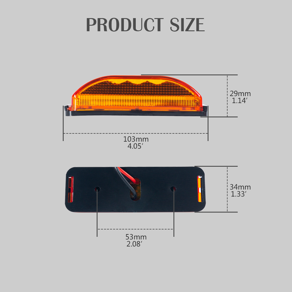 Automotive Amber Led Side Marker Light for Cars 